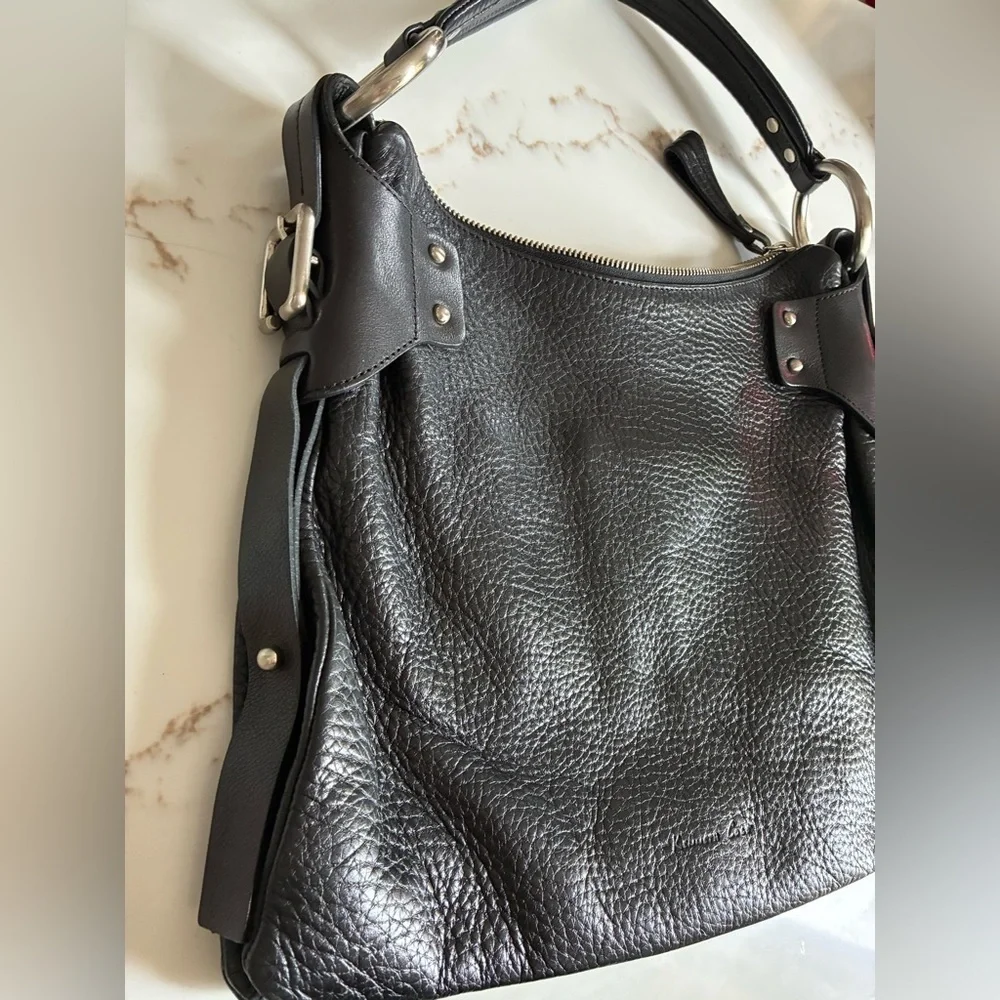 DKNY silver ring Leather black Handbag